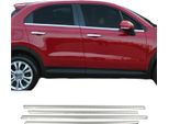 Modanature Per Finestrini Per Fiat 500X 2014-2025 Acciaio Inox Cromo 4Pz