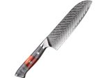 Coltello Da Cucina Damasco YA-37554 - Santoku/Rosso/Grigio KP37554