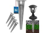 Kotarbau® 4 Pezzi Picchetto Da Terra Manicotto A Impatto Per Illuminazione Da Giardino ⌀ Picchetto Da Terra In Acciaio Zincato Da 115 Mm Ancoraggio Da Terra Ancoraggio Da Terra Impattabile Per Lampade Da Giardino Manicotto Da Terra A Impatto Ancoraggio Da Terra