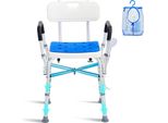 Sedia Da Doccia 181,4 Kg Braccioli Schienale Sedile Da Doccia Altezza Regolabile