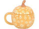 Something Different - Tazza Con Coperchio "Groovy Ghosts"", Zucca SD10172 (Taglia Unica) (Arancione/Bianco)"
