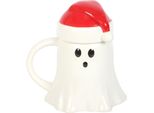 Something Different - Tazza Da Caffè "Merry Creepmas"", Fantasma Con Cappello Di Babbo Natale, 500Ml SD10181 (Taglia Unica) (Bianco/Rosso)"