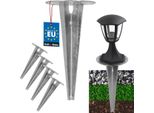 Kotarbau® 4 Pezzi Picchetto A Terra Manicotto A Impatto Per Illuminazione Da Giardino ⌀ Picchetto A Terra In Acciaio Zincato Da 150 Mm Ancoraggio A Terra Staffa A Terra Impattabile Per Lampade Da Giardino Manicotto A Impatto A Terra Ancoraggio A Terra
