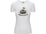 Diarbo T-Shirt Da Donna Con Stampa Astratta Come, Fly With Me Bianco Taglia Xxl