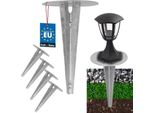 Kotarbau® 4 Pezzi Picchetto Da Terra Manicotto A Impatto Per Illuminazione Da Giardino ⌀ Picchetto Da Terra In Acciaio Zincato Da 190 Mm Ancoraggio Da Terra Ancoraggio Da Terra Impattabile Per Lampade Da Giardino Manicotto Da Terra A Impatto Ancoraggio Da Terra