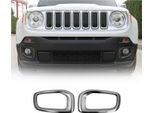 Cornice Per Fendinebbia Per Jeep Renegade 2014-2019 Cromo Spazzolato Scuro 2X