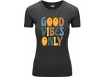 Diarbo T-Shirt Da Donna Con Stampa Divertente Only Good Mood Grigio Scuro Taglia L