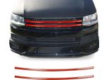 Modanature Griglia Radiatore Modanature Griglia Per Vw T6 Transporter 2015-2019 Cromo Rosso 2 Pz