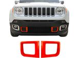 Modanature Griglia Radiatore Modanature Griglia Per Jeep Renegade 2015-2019 Cromo Abs Arancio 2X