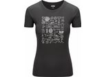 Diarbo T-Shirt Da Donna Con Stampa Sportiva Tennis Scarabocchi Grigio Scuro Taglia Xxl