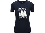Diarbo T-Shirt Da Donna Con Stampa Amante Della Natura Foresta Invernale Blu Scuro Taglia M