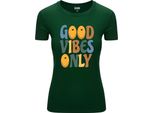 Diarbo T-Shirt Da Donna Con Stampa Divertente Only Good Mood Verde Scuro Taglia Xl