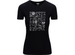 Diarbo T-Shirt Da Donna Con Stampa Sportiva Tennis Scarabocchi Nero Taglia M