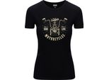 T-Shirt Da Donna Diarbo Con Stampa Moto Personalizzata Nera Taglia M