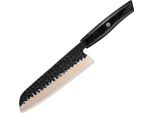Coltello Da Cucina Damasco ZA-37581 - Santoku/Nero/Marrone KP37581