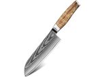 Coltello Da Cucina Damasco ZE-37558 - Santoku/Marrone KP37558