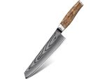 Coltello Da Cucina In Damasco ZE-37559 - Kiritsuke/Brown KP37559