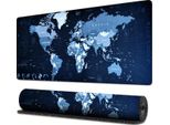 Inf Tappetino Per Mouse Con Mappa Del Mondo - Antiscivolo, Bordo Cucito L