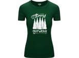 Diarbo T-Shirt Da Donna Con Stampa Amante Della Natura Foresta Invernale Verde Scuro Taglia M