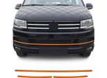 Modanature Griglia Radiatore Per Vw T6 Transporter 2015-2019 Highline Cromo Arancio 3X