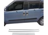 Modanature Per Finestrini Per Fiat Doblo 2010-2021 Acciaio Inox Cromo 4Pz