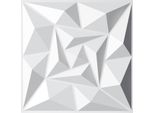 Clanmacy 12 Pezzi Pannelli 3D Pannelli Da Parete In Cloruro Di Polivinile Pvc - Pannelli Per Pareti E Soffitti - 30X30 Cm (0,9 M²) - Leggeri, Flessibili E Facili Da Installare - Bianco