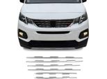 Modanature Griglia Radiatore Modanature Griglia Per Peugeot Rifter 2018-2025 Cromo Argento 6X
