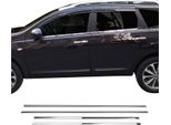 Modanature Per Finestre Per Nissan Qashqai +2 2008-2014 Acciaio Inox Cromo 4Pcs