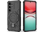 Cover Resistente Per Samsung Galaxy S25, Custodia Robusta Con Supporto Ad Anello, Supporto Magnetico E Supporto Nero