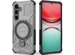 Resistente Cover Per Cellulare Per Samsung Galaxy S25, Robusta Custodia Con Supporto Ad Anello, Supporto Magnetico E Supporto Grigio