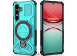 Resistente Cover Per Cellulare Per Samsung Galaxy S25, Robusta Custodia Con Supporto Ad Anello, Supporto Magnetico E Supporto Verde Menta