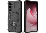 Cover Resistente Per Samsung Galaxy S25 Fe, Custodia Robusta Con Supporto Ad Anello, Supporto Magnetico E Supporto Nero