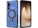 Cover Resistente Per Samsung Galaxy M56, Custodia Robusta Con Supporto Ad Anello, Supporto Magnetico E Supporto Blu