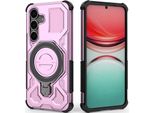 Resistente Cover Per Cellulare Per Samsung Galaxy S25, Robusta Custodia Con Supporto Ad Anello, Supporto Magnetico E Supporto Rosa