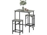 Set Tavolo Da Bar Fortuna Lai Tavolo Da Bar Con Set Di Sgabelli Da Bar Tavolo Da Pranzo Con 2 Sedie Con Piedini Antiscivolo Tavolo Da Cucina Per Sala Da Pranzo, Cucina, Grigio