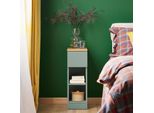 Sobuy Comodino Stretto Comodino Tavolino Con Cassetto E 2 Ripiani Comodino Nightstand Per Camera Da Letto Soggiorno Verde FBT111-GR