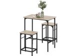 Set Tavolo Da Bar Fortuna Lai Tavolo Da Bar Con Set Di Sgabelli Da Bar Tavolo Da Pranzo Con 2 Sedie Con Piedini Antiscivolo Tavolo Da Cucina Per Sala Da Pranzo, Cucina, Legno Naturale