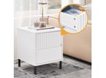 Sobuy FBT157-W Comodino Con 2 Cassetti Per Letto A Molle Tavolino Tavolino Telefono Comodino Cassettiera Bianco Wht Circa 40X48X40Cm