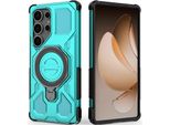 Resistente Cover Per Cellulare Per Samsung Galaxy S25 Ultra, Robusta Custodia Con Supporto Ad Anello, Supporto Magnetico E Supporto Verde Menta