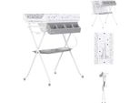 Chipolino Baby Bath 2 In 1 Aqua Fasciatoio Vano Accessori Pieghevole Supporto Spina Grigio