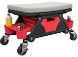 Homcom Sgabello Da Officina Con Rotelle Piano Di Appoggio Cassetto Alto 35 Cm Sgabello Rotante Per Officina Con Portata Fino A 135 Kg Grigio