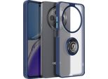 Avizar, Oppo Reno 12F Custodia Anello Magnetico Trasparente, Blu