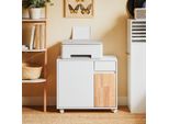 Sobuy Armadio Per File Carrello Per File Tavolo Per Stampante Supporto Per Stampante Contenitore Per Rotoli Armadio Per Ufficio Bianco Wd Circa 65X58X35Cm ASK04-WN