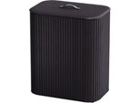 Cesto Per Biancheria Tota Trio Luxe 90L Joseph Joseph, 3 Scomparti, Ideale Per Separare La Biancheria, Con Coperchio In Tessuto, Manico In Pelle, Tasche Estraibili, Design Elegante - Antracite