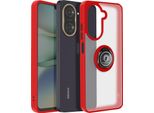 Avizar, Xiaomi Redmi A5 Cover Anello Magnetico Trasparente, Rosso