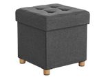 Sgabello Con Vano Portaoggetti Sulle Gambe Oto, 38X38X40Cm, Antracite