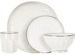 Set Di Stoviglie In Vetroceramica Excellent Houseware, 16 Pezzi, Bianco