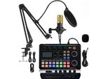 Set Di Schede Audio Aiorber Live Con Microfono, Interfaccia Audio, Usb, Numerosi Effetti, Mixer Per Streaming/Podcast, Oro