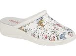 Dek - Zoccoli Da Donna, Floreali, In Pelle DF4566 (38 Eu) (Bianco)