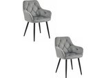 Valora Jork Chair Silver Grey X2 - Coppia Di Eleganti Sedie Grigio Argento